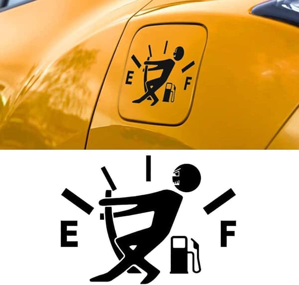 Bilmerker, Dekaler for høyt drivstofforbruk, Dekaler for tom drivstoffmåler