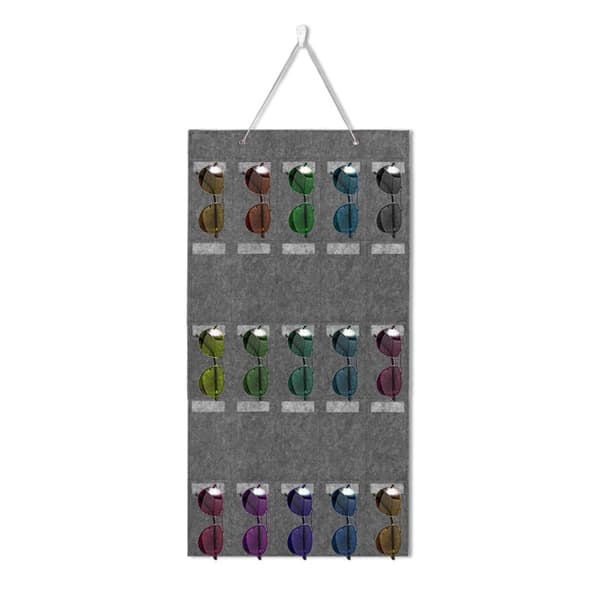 Sunglasses Storage Dustproof Wall Pocket Eyeglasses Rack Holder 25 Felt Pockets Glasses Storage Display Box