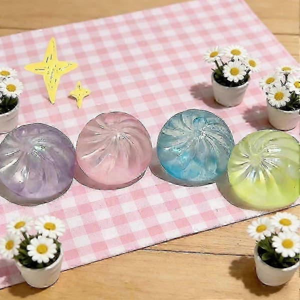 3-pak glitter-boller, regnbue-boller, søde glitter-boller angstlindrende fidget-legetøj, blød klembar dekompressions-dejgaver til børn og voksne