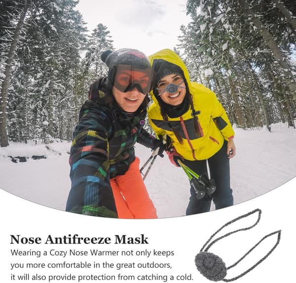 Grey Wool Knitted Nose Warmer, Breathable Nose Protector Against Frost for Unisex