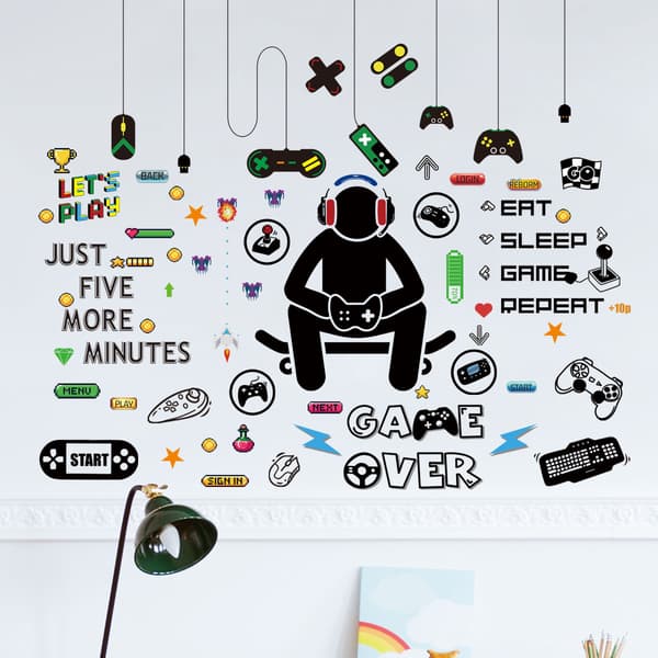 Gaming Room Decoration Game Wall Decals Sticker Game Decals Boys Fun
