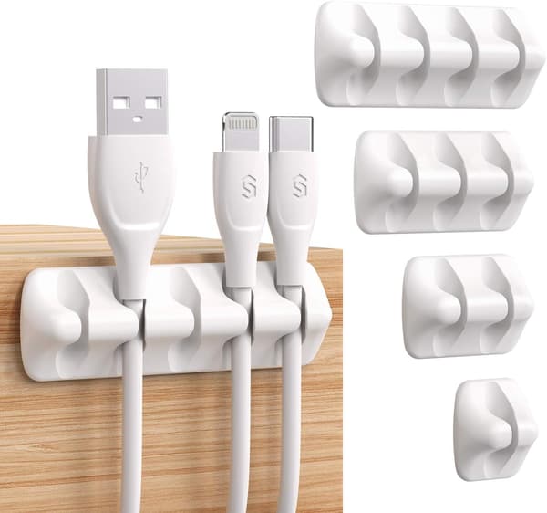 Kabelklemmer, ledningsorganisator kabelstyring selvklæbende USB C