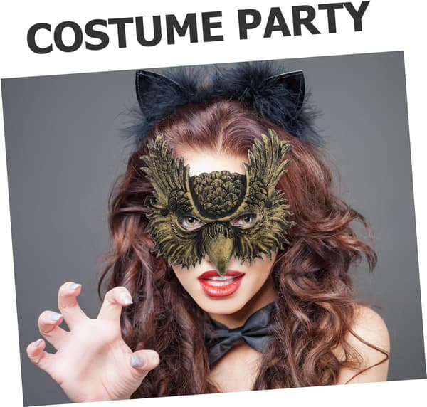 Ugle Realistisk Justerbart Dyr til Halloween og Maskeradefester Blødt PU-læder Cosplay-tilbehør