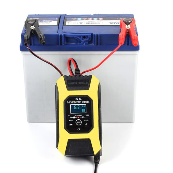 7A/12V Smart Batteriladdare Bärbar Snabb Motorcykelladdare med