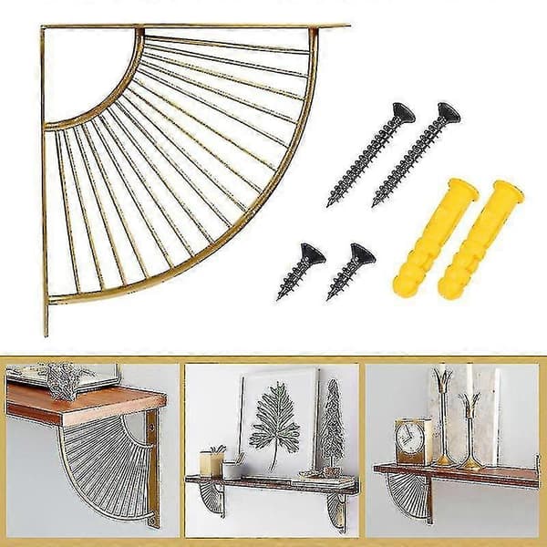 Wall Shelf Bracket, Stainless Steel Console Bracket, Metal Shelf Bracket, Wall Mounted Shelf Bracket, Floating Triangular Bracket, Fan Shape, For Kitc