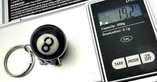 8 Ball Black Pool Ball Keychain Keyring