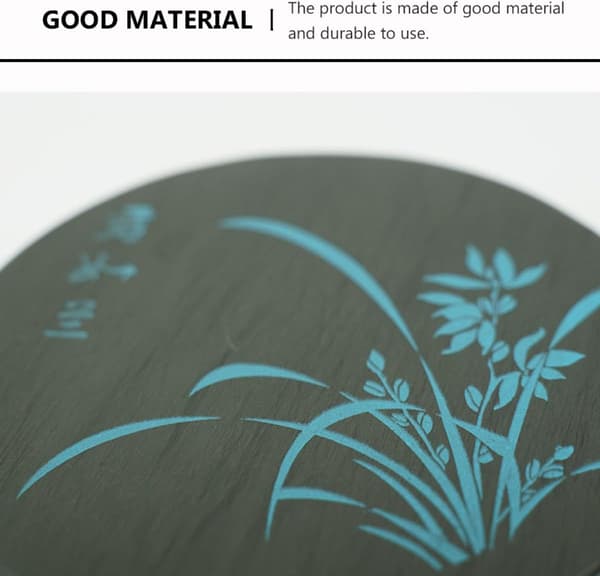 4-inch Fish-shaped Calligraphy Inkstone with Orchid Pattern, Traditional Natural Stone Ink Accessory
