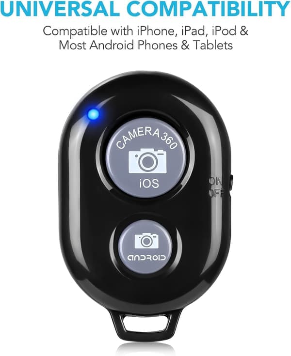 2-pack Wireless Camera Remote Control - Wireless Remote Control for iPhone & Android Phones iPad iPod Tablet, Clicker for Photos & Videos