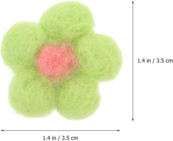10 stk. ullfiltblomstbrosje DIY hodeplagg tilbehør for kreative