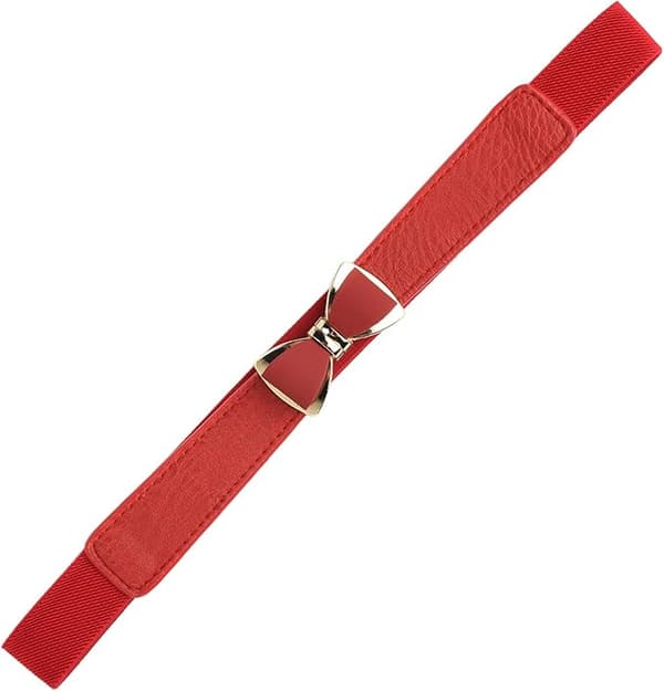 Dame 1\" Bred Sløyfe Smalt Elastisk Midjebelte Stretchbelte Tyndt Belte
