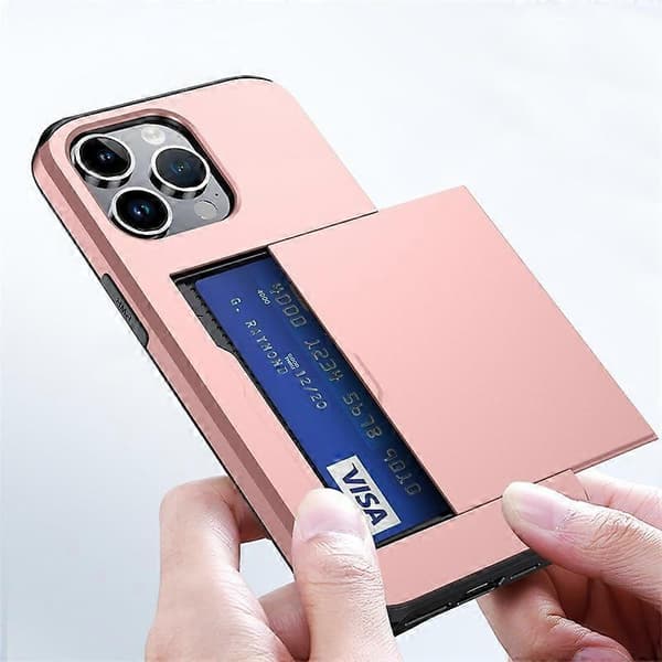 1 pc Black for iPhone 15 Pro Mobile Phone Case, Sliding Card Slot Two-in-one Anti-fall Wallet Protective Case