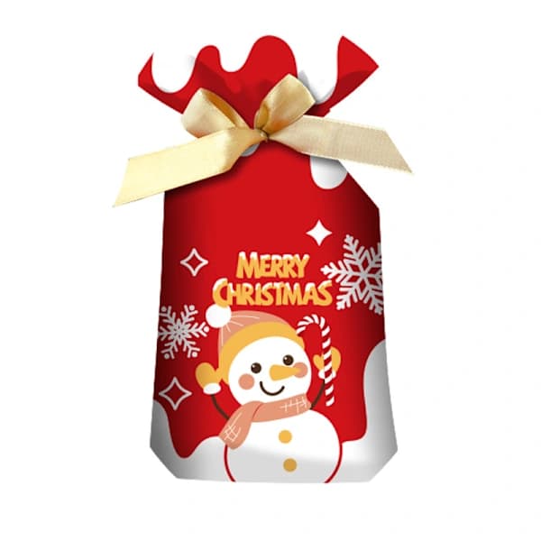 Christmas Gift Bag with Drawstring - Cartoon Candy Bag: Old Man and Reindeer