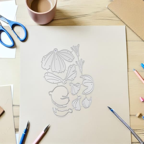 Pæonblomstforme i kulstofstål til scrapbooking, metalprægningsstencils baggrundsrammeform
