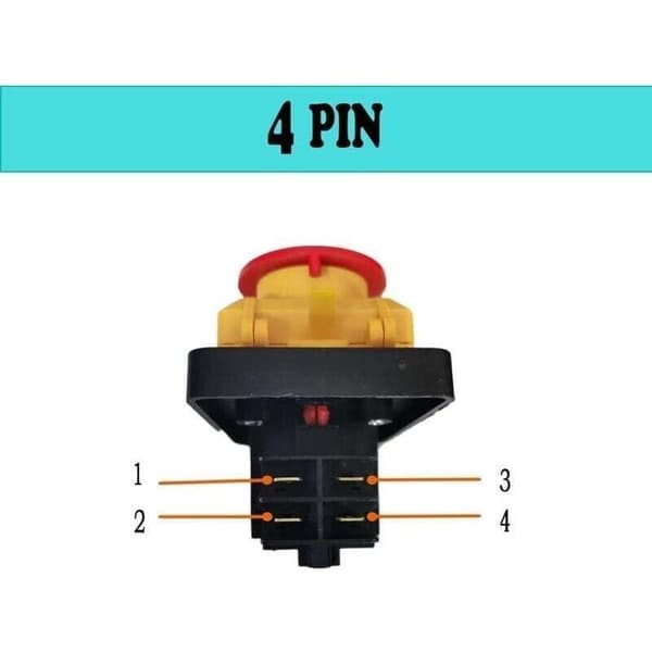 KJD12 Replacement Switch, 250V 12A, Emergency Hold Switch, IP54 Magnetic Switch, 4-Pin Waterproof and Dustproof Machine Switch