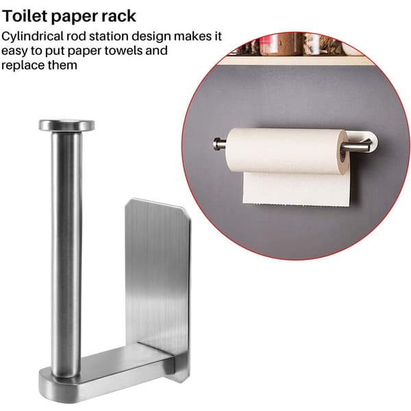 Itsekiinnittyvä wc-paperiteline - Kylpyhuoneen wc-paperiteline, ei porausta, harjattu