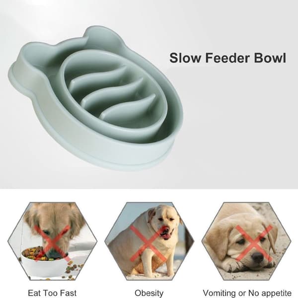 Slow Feeder Large Dog Bowl för Medium Dog Bowls Grön KLB