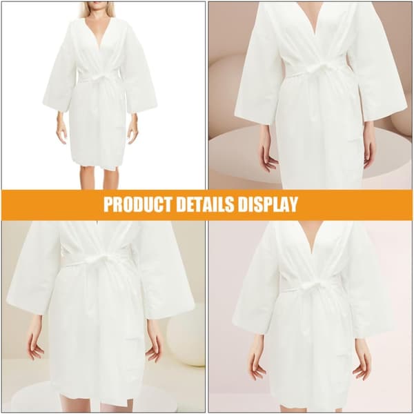 3 stk engangs badekåpe for kvinner Spa-kåpe Dusjkåpe One-size-fits-all Pustende polyester bomullsmateriale Egnet for anledninger og badstue