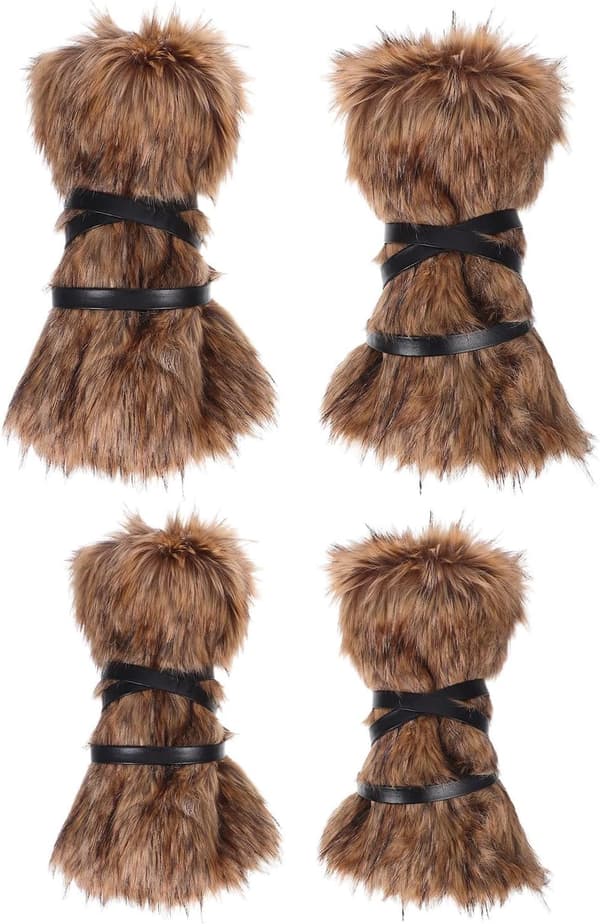 Cosplay-tilbehør Viking Middelalder med knytestropper Benvarmere Polyesterfiber Fuskepels 2 par for menn og kvinner Egnet Kaffe