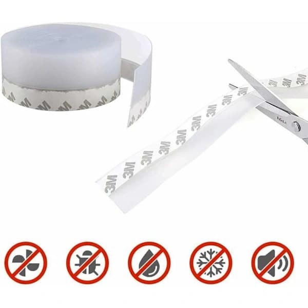 Transparent Silicone Door Bottom Sealing Strip Self-Adhesive Draft Stopper for Doors, Windows, and Glass Sliding Doors 10M 45MM Width45MM Width45MM