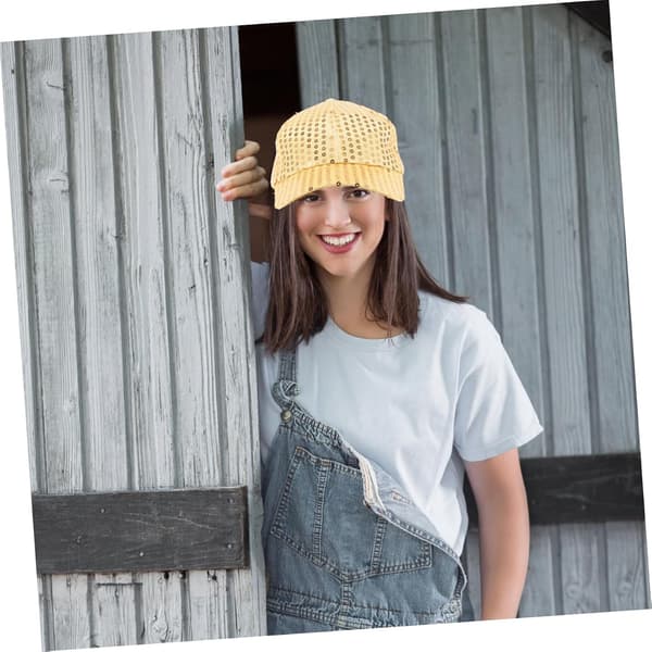 Sparkling Sequin Cap for Women, Shiny Carnival Party Hat with Breathable Design