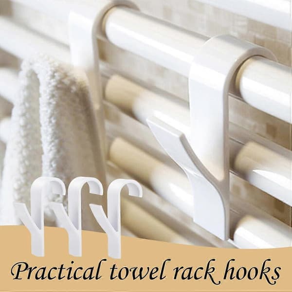 8 Pieces Radiator Hooks, White Towel Hooks, Towel Rail Radiator Hooks
