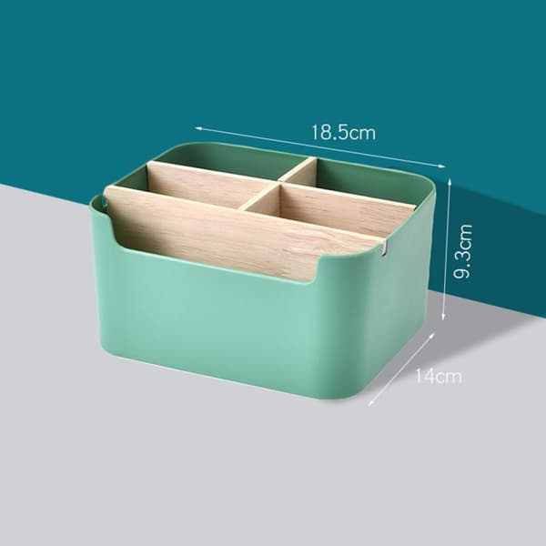 Multi-compartment storage box, stationery box, ABS wood material, stylish simple design, desktop decoration