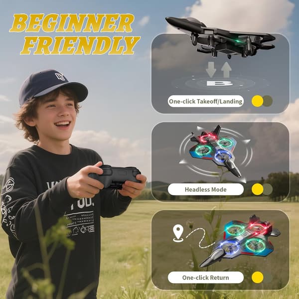 Fjernstyret fly til børn, velegnet til børn, voksne og begyndere, fjernstyret helikopterkampdrone, 360° flip, let at flyve.