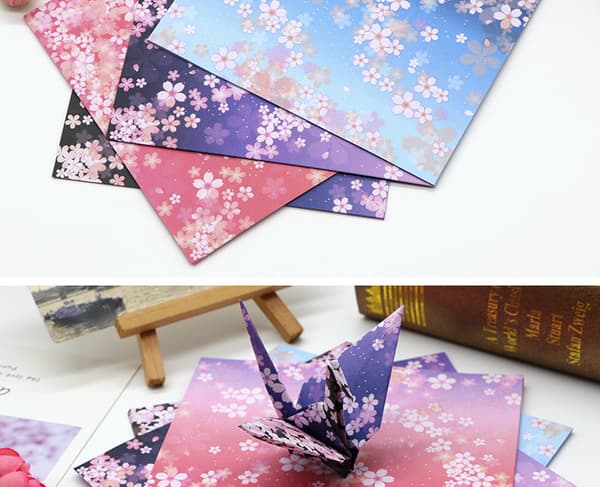 Origamipapper - 60 ark vikpapper 15*15cm - Japanska körsbär