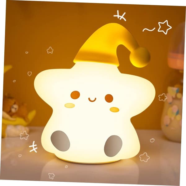 Children's Night Light, Cute Cartoon LED Lamp, Rechargeable Touch Control, 7 Adjustable Colors, for Kids' Room and Bedtime