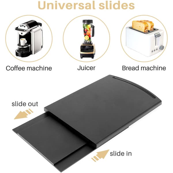 Sliding Coffee Tray for Kitchen Sink, Under Cabinet Equipment Coffee Machine Toaster - Sliding Mobile Cabinet with Smooth Cast Iron Sliding Base