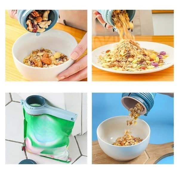 Styk Matpose Forseglingsklemmer Genanvendelige Madklemmer til Snacks Væske Mørkeblå Lyseblå 20,5x7,5x4CM Lyseblå Light Blue