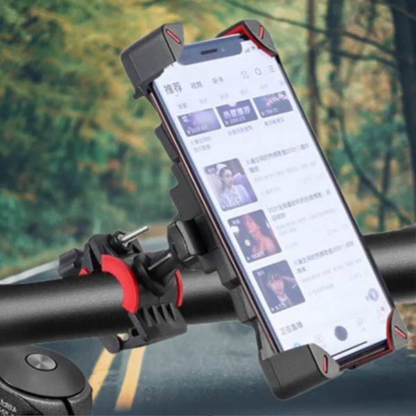 Automatic mobile phone holder for bicycle, electric scooter, moped, motorcycle 4.7-6.8  \" black