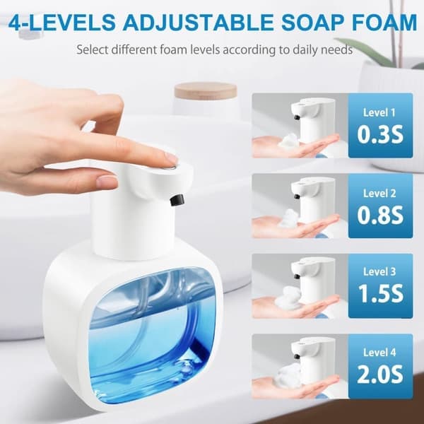 Tvåldispenser 500 ml Uppladdningsbar Väggmonterad 4 Nivåer Kök/Badrum