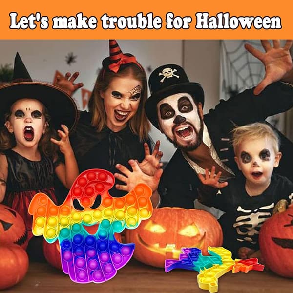 4 stk Halloween Pop Leker, Pop Partygaver Kråke Gresskar Spøkelse
