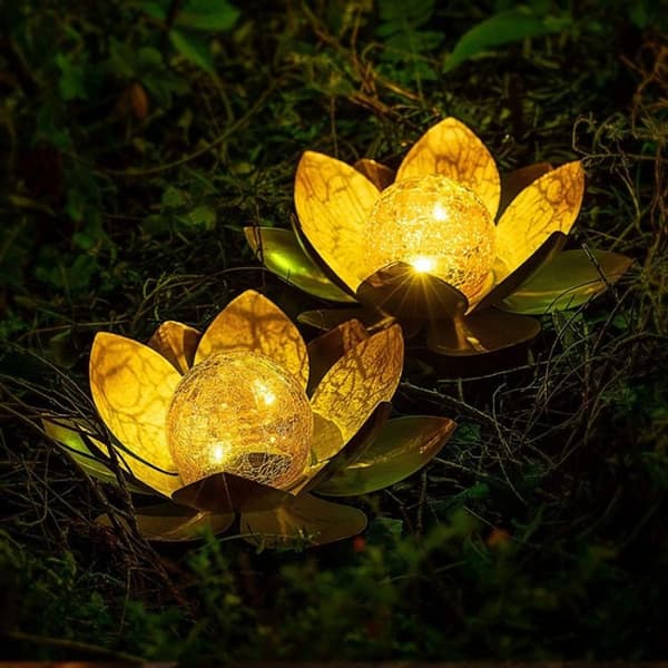 Lotus solcellebelysning for utendørs bruk, hagedekorasjon