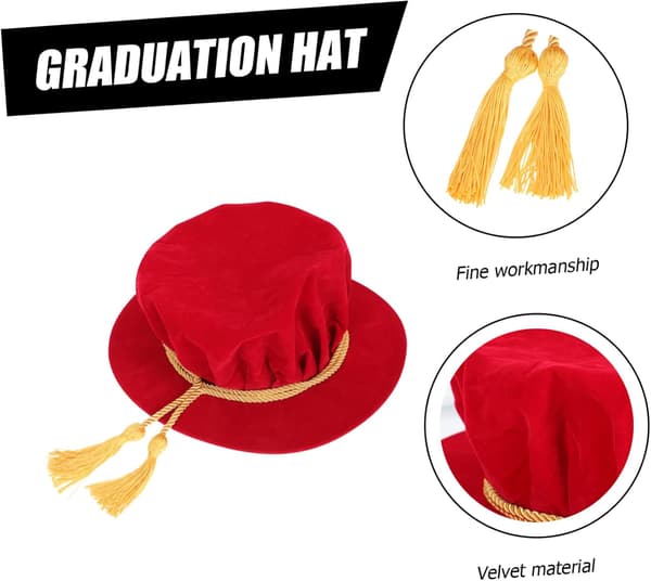 Voksen doktorgradshat Rekvisit Letvægts Komfortabel Hat til Dimissionsceremoni Design