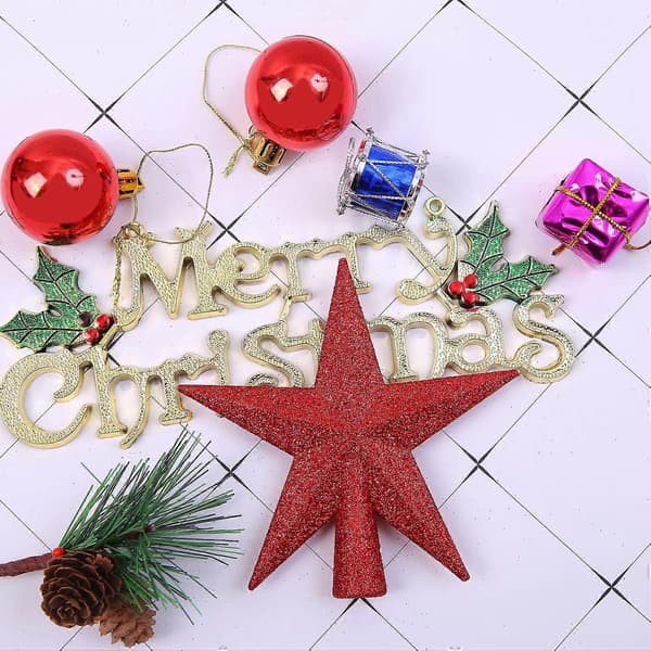 Liten Glitter Julestjerne - Knusesikker Stjerne (Rød, 11cm)