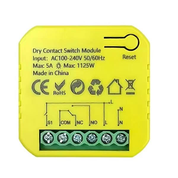 Tuya Smart ZigBee Tør Kontakt Relæ 5A App Fjernbetjening Timer DC12/24V AC100-240V Understøttelse [DB]