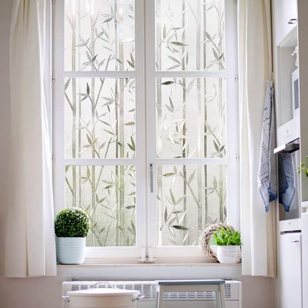 44,5 X 200 CM Window Film - Electrostatic Adhesion for Bedroom, Kitchen, Door, Cabinet, Bamboo