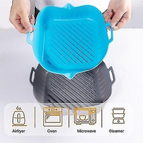 Airfryer Silicone Pot Baking Mold Oven Dish Non-stick Reusable Liners Microwave Safe Blue Blue