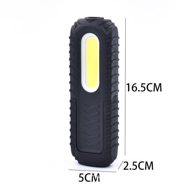 Genopladelig LED-arbejdslampe, 5W COB front LED-inspektionslamper med krog og magnetisk base til bil, nødsituation (sort)