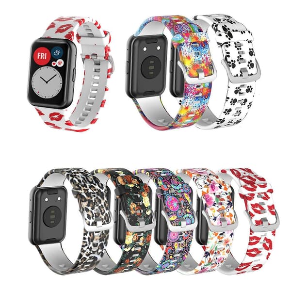Trykt gummiklokkerem, åndbar rem til Huawei Watch Fit_tfrf