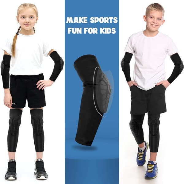 Knee and Elbow Pads with Honeycomb Structure for Kids and Teens