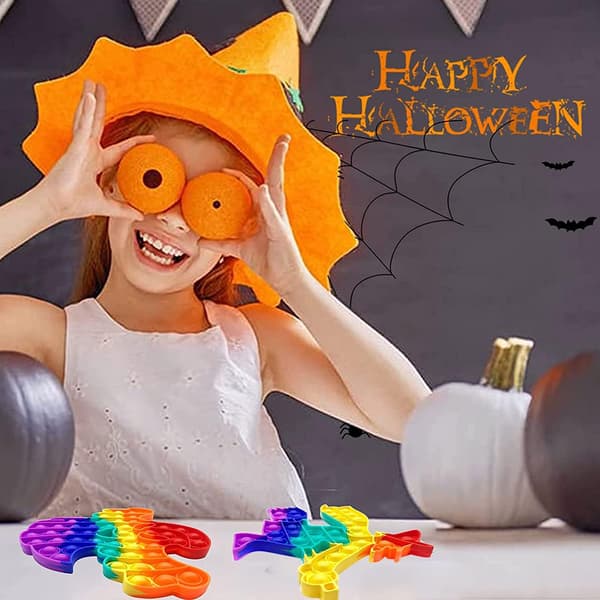 4 stk. Halloween Pop Legetøj, Pop Festgaver Krage Græskar Spøgelse