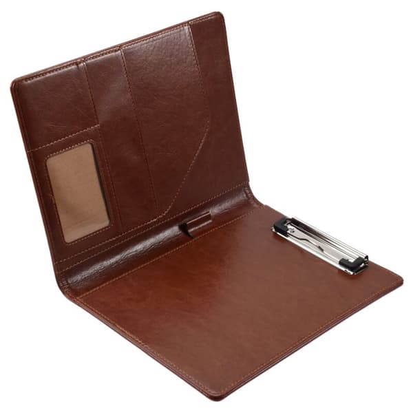 A5 Document Bag Folder File Clip Business Office Financial School Supplies (Brown)