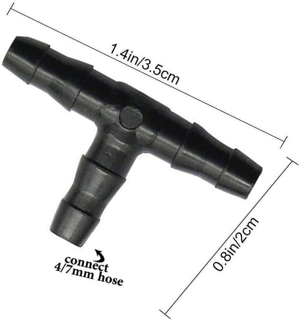 100 kpl T-liitin 4/7mm - T-liitin PVC-kasteluliitin