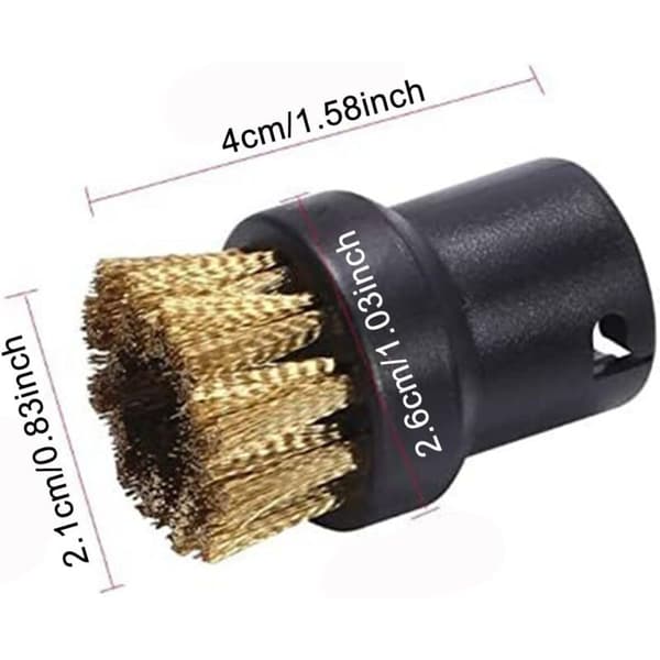 Hand Nozzle Brush Set, Round Replacement Cleaning Brushes for Karcher SC1 SC2 SC3 SC4 SC5 Steam Cleaner Accessories (Red + Black)