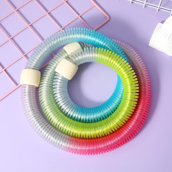 Women's Spring Soft Gradient Foldable Hula Hoop for Fitness and Abdominal Training Adjustable Exercise Hoop