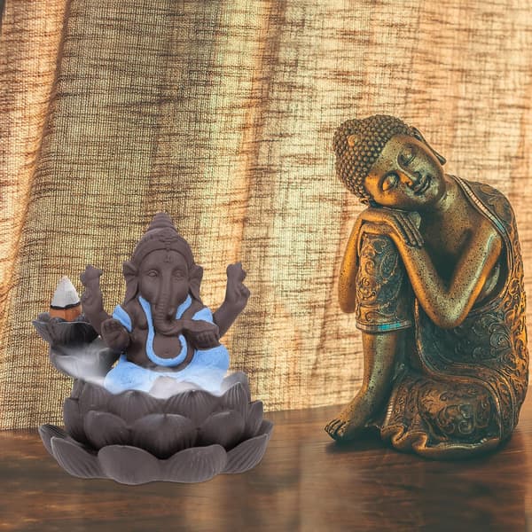 Røkelsesholder Ganesh Lilla Sand Aromaterapiovn Elegant Delikat Lett Røkelseskar Pynt