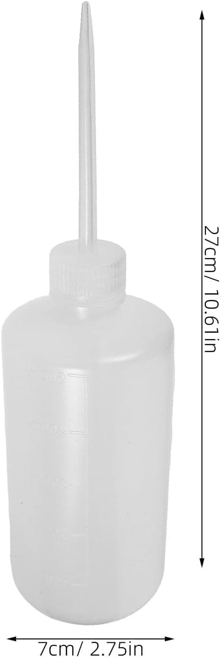 6st Plast Rak Hals Tvättflaska 500ml 16.9oz Klämflaska